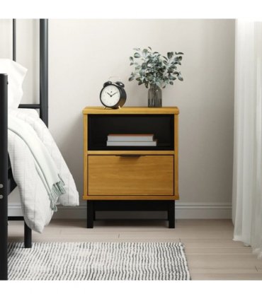 vidaXL Bedside Cabinet "FLAM" 40x35x50 cm Solid Wood Pine