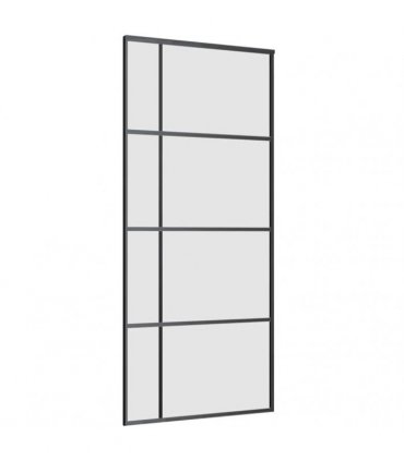 vidaXL Sliding Door with Hardware Set Black 90x205 cm ESG Glass