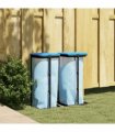 vidaXL Rubbish Bag Holders 2 pcs Black and Blue 60 L PP