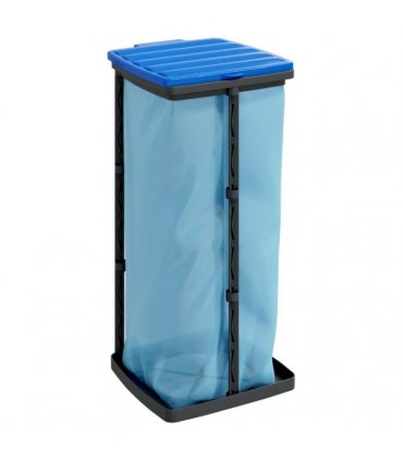 vidaXL Rubbish Bag Holders 2 pcs Black and Blue 60 L PP