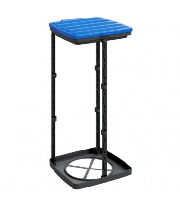 vidaXL Rubbish Bag Holders 2 pcs Black and Blue 60 L PP
