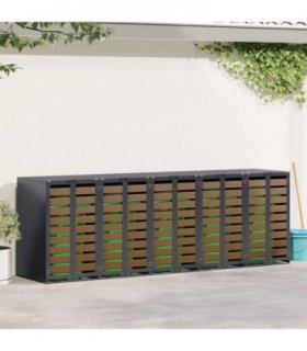 vidaXL Wheelie Bin Storage for 5 Bins Anthracite 340 x 77.5 x 115.5 cm