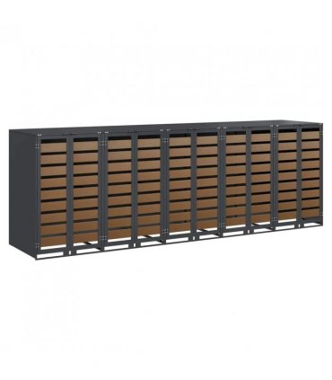 vidaXL Wheelie Bin Storage for 5 Bins Anthracite 340 x 77.5 x 115.5 cm