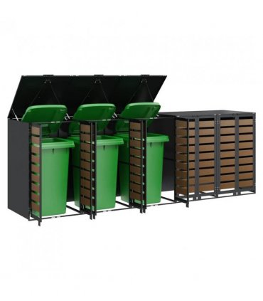 vidaXL Wheelie Bin Storage for 5 Bins Anthracite 340 x 77.5 x 115.5 cm