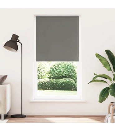 vidaXL Roller Blind Blackout Grey 95x230 cm Fabric Width 90.7 cm Polyester