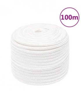 vidaXL Boat Rope Full White 14 mm 100 m Polypropylene