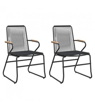 vidaXL Garden Chair | Set of 2 | Black