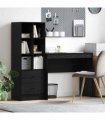 vidaXL Desk with Drawer with Shelf with Storage 2 pcs Black Oak