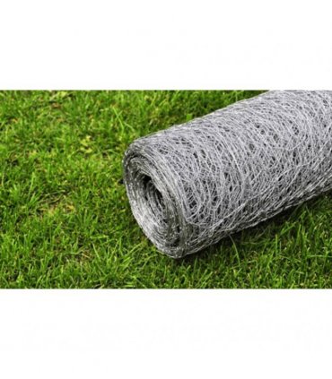 vidaXL Mesh Fence Galvanised Steel Hexagon 1x25 m Silver
