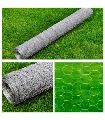 vidaXL Mesh Fence Galvanised Steel Hexagon 1x25 m Silver