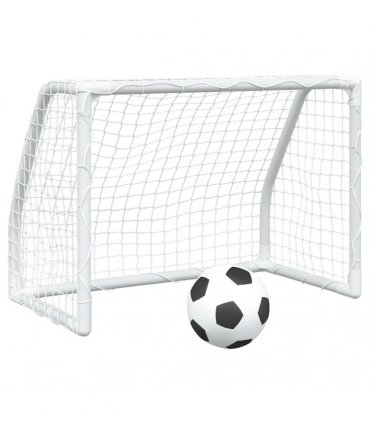 vidaXL Kids' Football Goals 2 pcs with Ball White 64x35x48 cm Metal