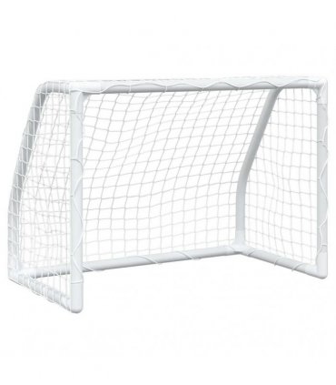 vidaXL Kids' Football Goals 2 pcs with Ball White 64x35x48 cm Metal