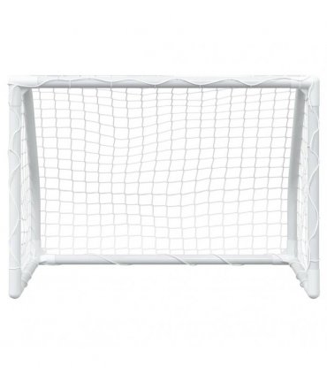vidaXL Kids' Football Goals 2 pcs with Ball White 64x35x48 cm Metal