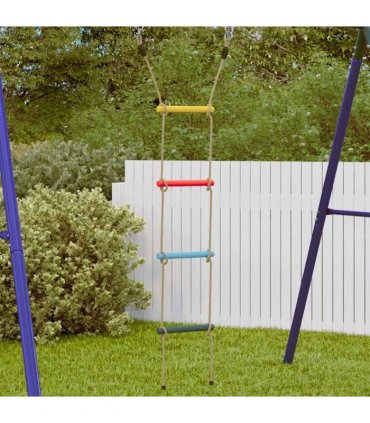 vidaXL Rope Ladder for Kids with 4 Rungs Multicolour