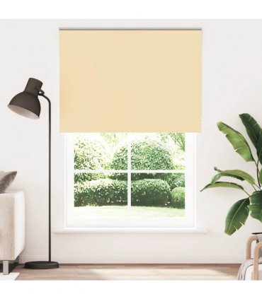 vidaXL Roller Blind Blackout Beige 160x230 cm Fabric Width 156.6 cm Polyester