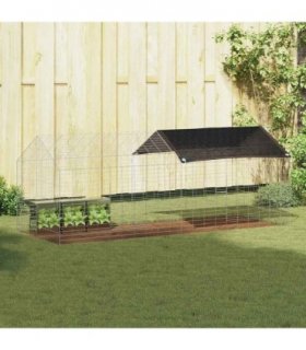 vidaXL Rabbit Cage Silver 200 x 78 x 78 cm Galvanised Steel