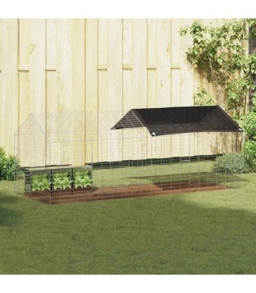 vidaXL Rabbit Cage Silver 200 x 78 x 78 cm Galvanised Steel