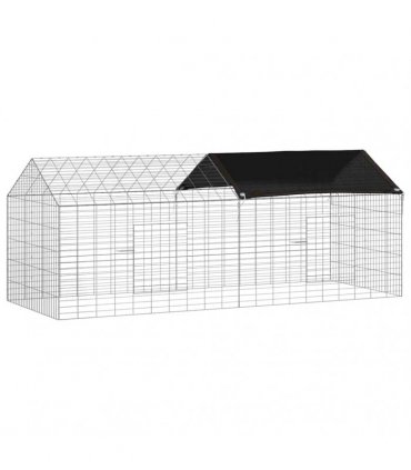 vidaXL Rabbit Cage Silver 200 x 78 x 78 cm Galvanised Steel