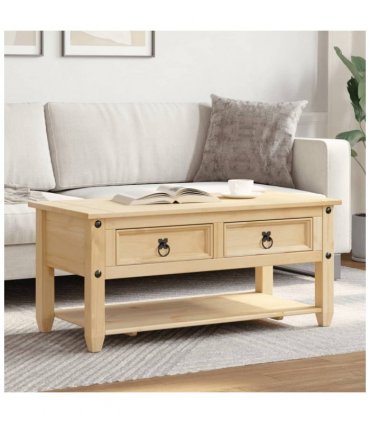 vidaXL Coffee Table with Drawers Corona 100x48x45 cm Solid Wood Pine