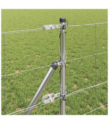 vidaXL Ground Fix Welded Wire Fence 25 x 0.8 m Galvanised Steel Silver