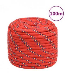vidaXL Boat Rope Red 16 mm 100 m Polypropylene