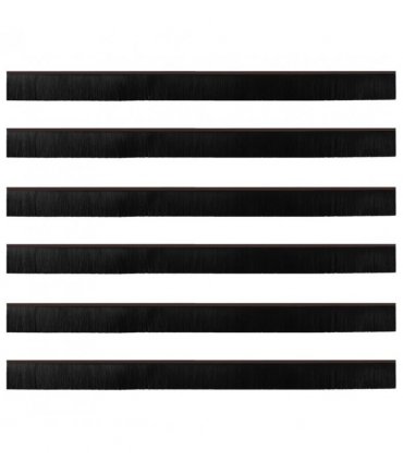 vidaXL Self-adhesive Door Brush Seals 6 pcs Brown 100 cm