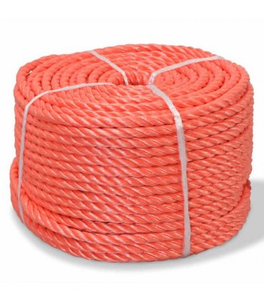 vidaXL Twisted Rope Polypropylene 16 mm 100 m Orange