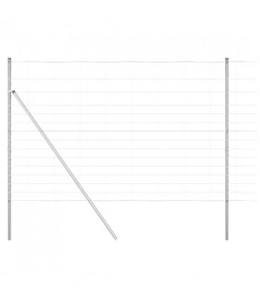 vidaXL Ground Fix Welded Wire Fence 50 x 1.6 m Galvanised Steel Silver