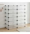vidaXL Interlocking Shoe Organiser with 12 Compartments White
