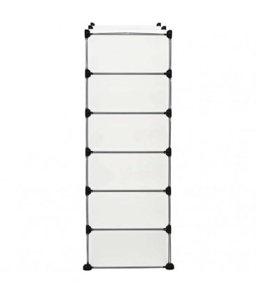 vidaXL Interlocking Shoe Organiser with 12 Compartments White
