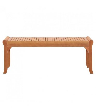 vidaXL Bench | Natural Wood | Solid Eucalyptus Wood | 2-Seater | Durable