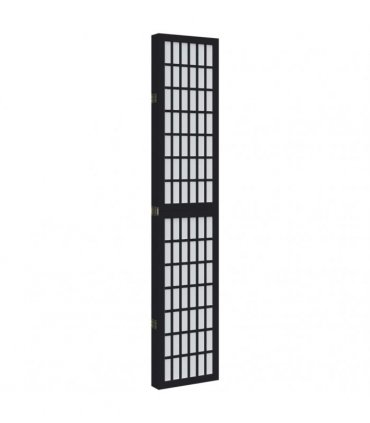 vidaXL Room Divider 5 Panels Black Solid Wood Paulownia