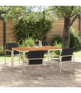 vidaXL Garden Dining Set 5 pcs Brown Solid Acacia Wood