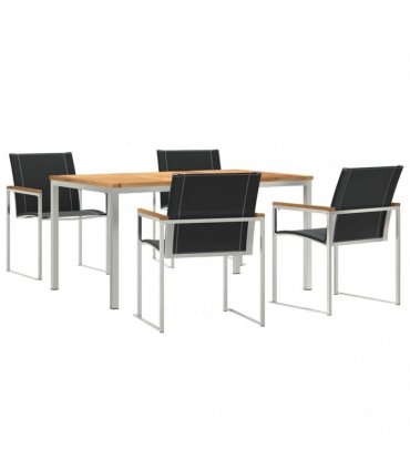vidaXL Garden Dining Set 5 pcs Brown Solid Acacia Wood