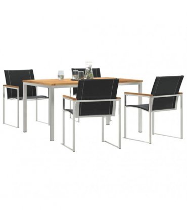 vidaXL Garden Dining Set 5 pcs Brown Solid Acacia Wood