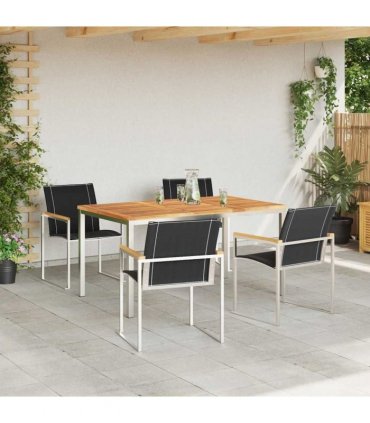 vidaXL Garden Dining Set 5 pcs Brown Solid Acacia Wood