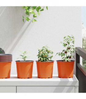 vidaXL Flower Pot 200 pcs Terracotta Ø 15 x 13 cm Plastic
