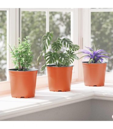 vidaXL Flower Pot 200 pcs Terracotta Ø 15 x 13 cm Plastic