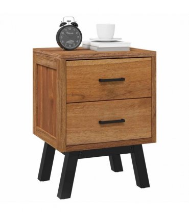 vidaXL Bedside Table Natural 40 x 35 x 55 cm Solid Teak Wood