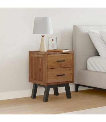 vidaXL Bedside Table Natural 40 x 35 x 55 cm Solid Teak Wood