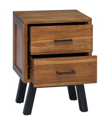 vidaXL Bedside Table Natural 40 x 35 x 55 cm Solid Teak Wood