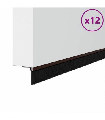 vidaXL Screw-on Door Brush Seals 12 pcs Brown 100 cm Aluminium Alloy