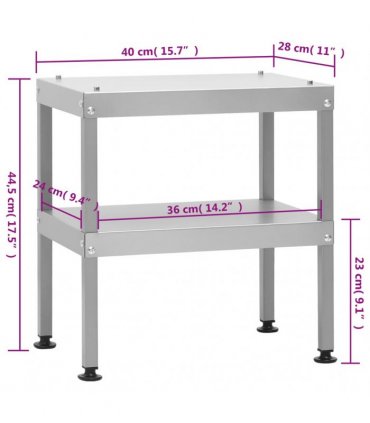 vidaXL Table for Oven Smoker 40x28x44.5 cm Galvanised steel
