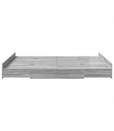vidaXL Storage Bed Frame Grey Sonoma 160 x 200 cm Engineered Wood