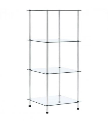 vidaXL 4-Tier Shelf Transparent 40x40x100 cm Tempered Glass