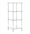 vidaXL 4-Tier Shelf Transparent 40x40x100 cm Tempered Glass