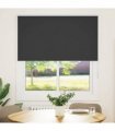vidaXL Roller Blind Blackout Black 130x130 cm Fabric Width 126.6 cm Polyester
