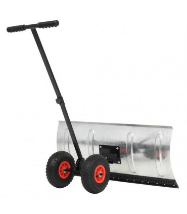 vidaXL Manual Snowplough with Wheels 100x44 cm