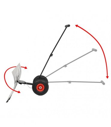 vidaXL Manual Snowplough with Wheels 100x44 cm