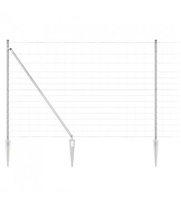 vidaXL Welded Wire Fence with Spikes 25 x 1.6 m Galvanised Steel Mesh